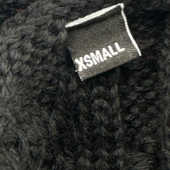 GCDS Sweater Mens Knit Oversized Mock Neck Logo Wool Blend Black Red White XS - Picture 13 of 13